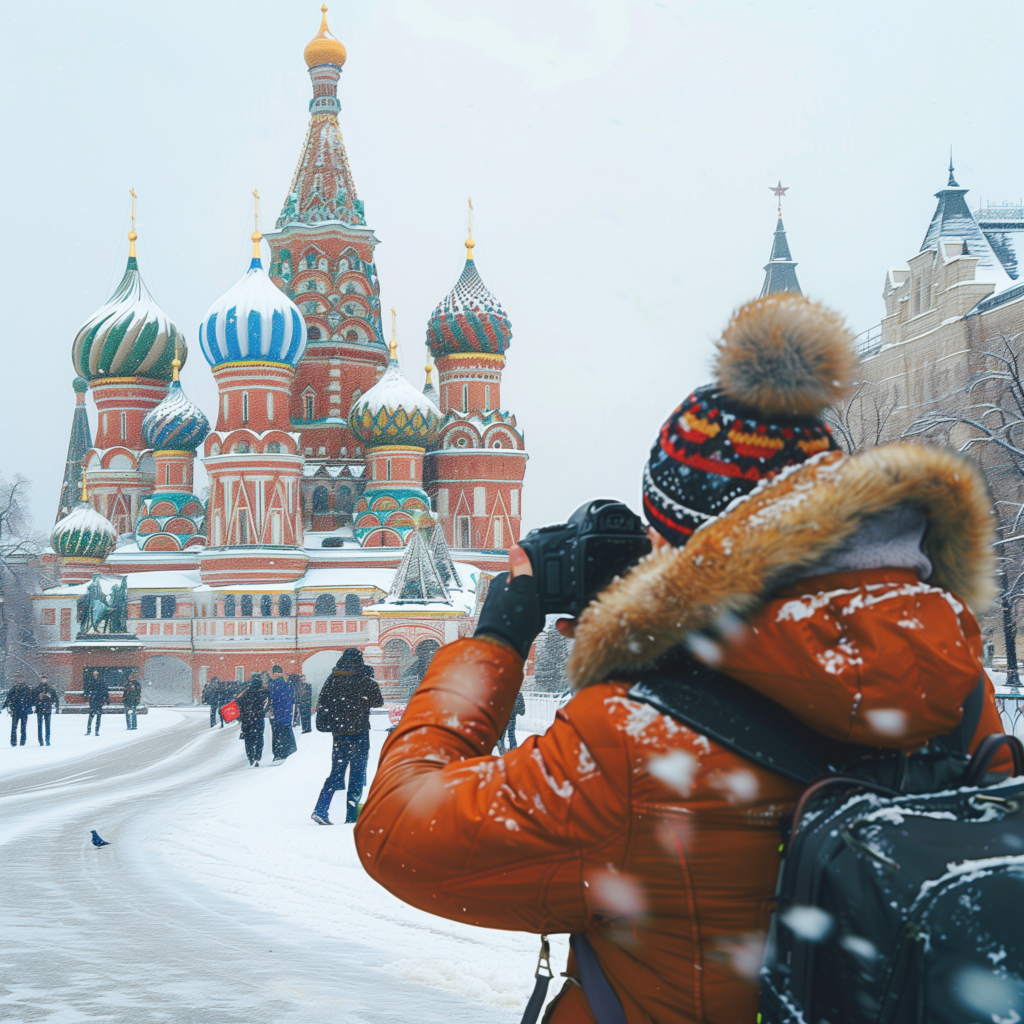 traveler visiting Kremlin Moscow